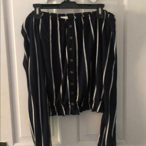 Off shoulder long sleeve top